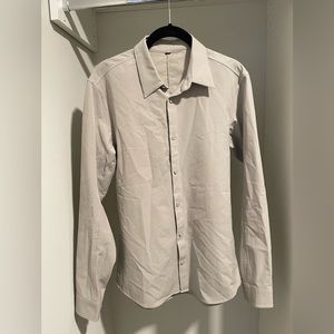 Lululemon Mens Medium Button Down Beige Shirt